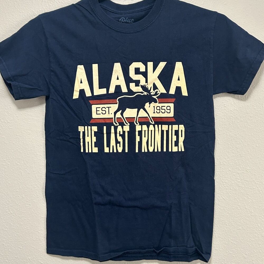 Blue 84 Alaska The Last Frontier Moose Men's T-Shirt S Silhouette Graphic